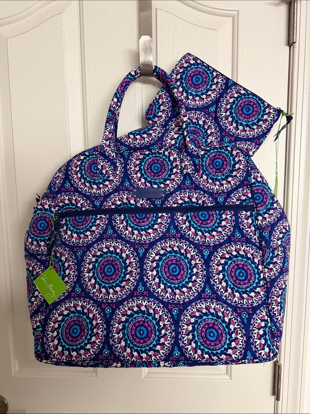 Vera Bradley Overnight Tote & Pouch - Ellie Go Round Pattern